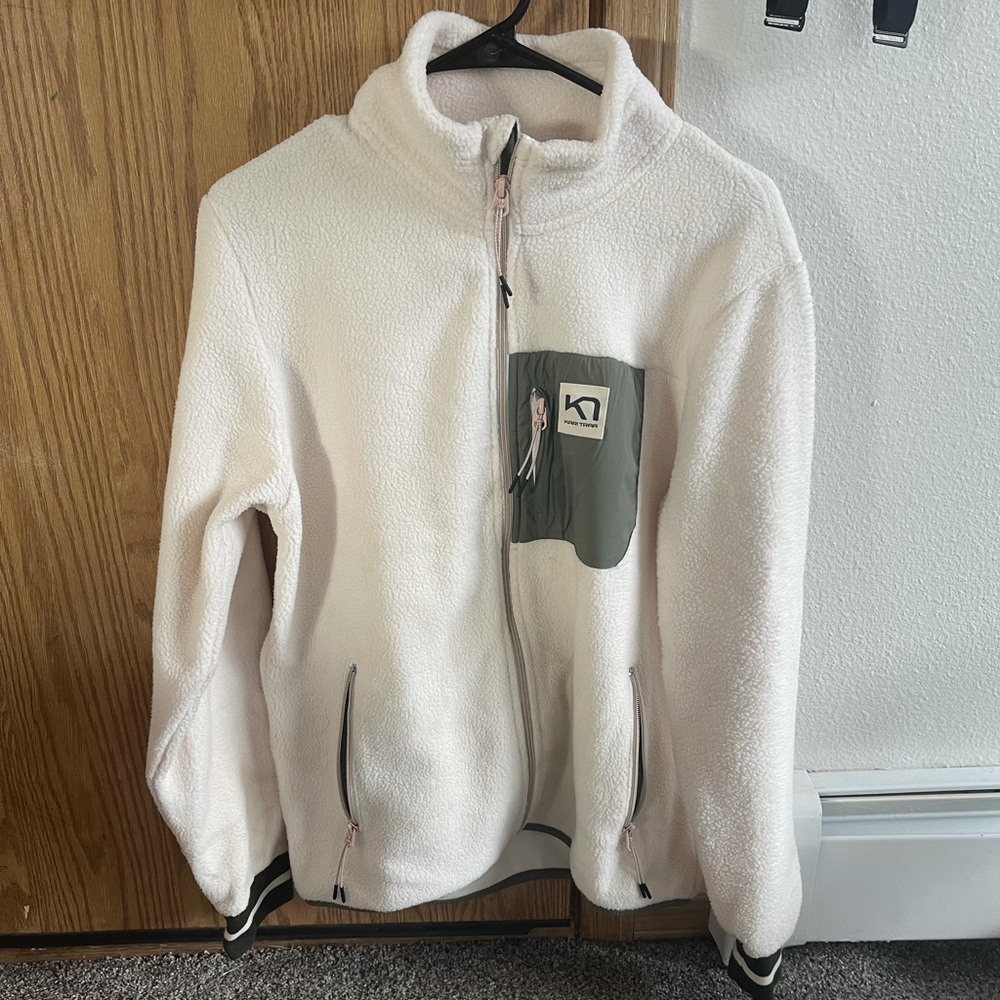 Cream Sherpa Kari Traa large zip up